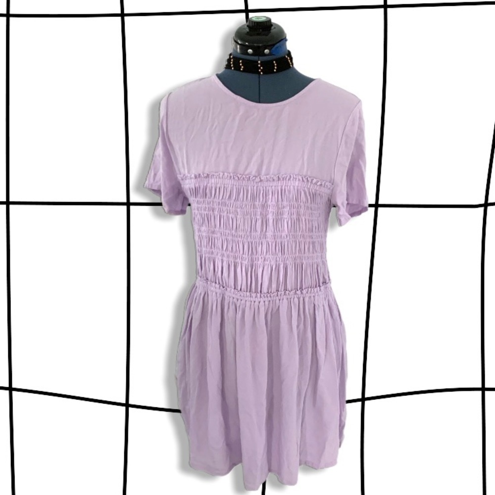 Lavender smocked babydoll dress